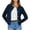 Navy, variant on Women's Button-Down Knit Cardigan Casual Sweater Jacket, Solid Color Long Sleeve Open Front Coat with Soft Fabric, Cozy Layering Piece for Fall or Winter Fashion,Black M