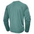 thumbnail image 4 of GrmtClth Mens Henley Shirt Cotton Blend Long Sleeve T-Shirt Lightweight Soft Fashion Button Basic Top Shirts 2025 Fall Light Green XXL, 4 of 5