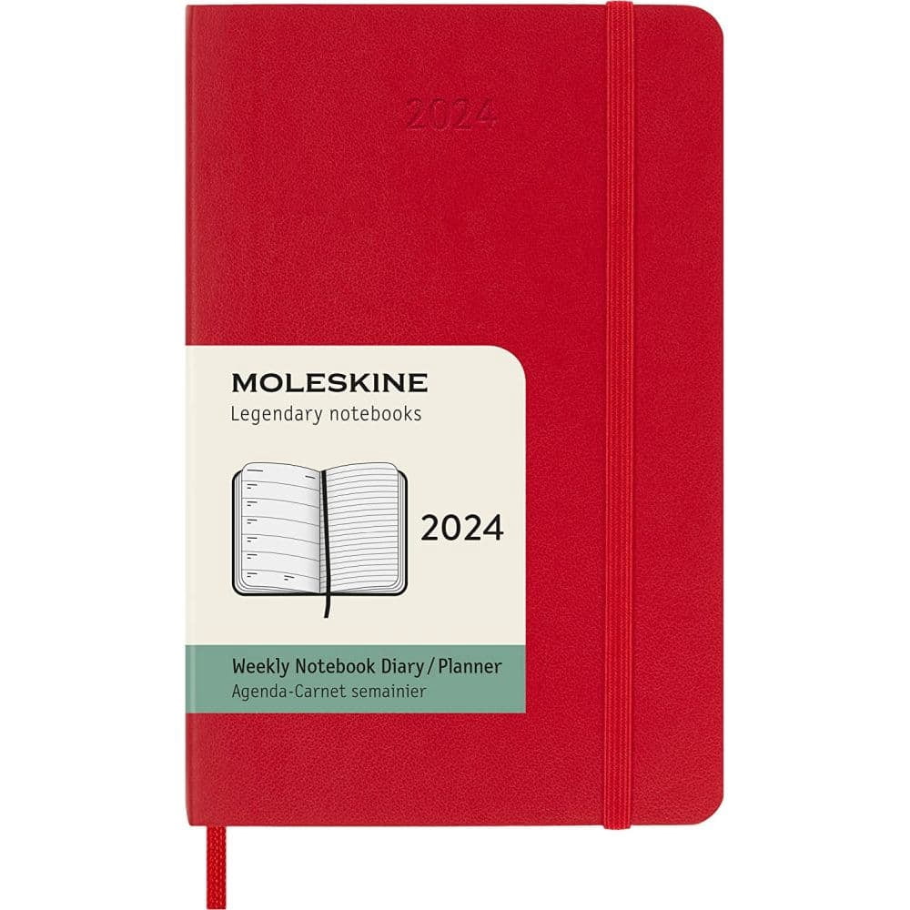 Moleskine 2023-2024 18-Month Weekly Planner - Large, Hard Cover, Scarlet Red (5" X 8.25")