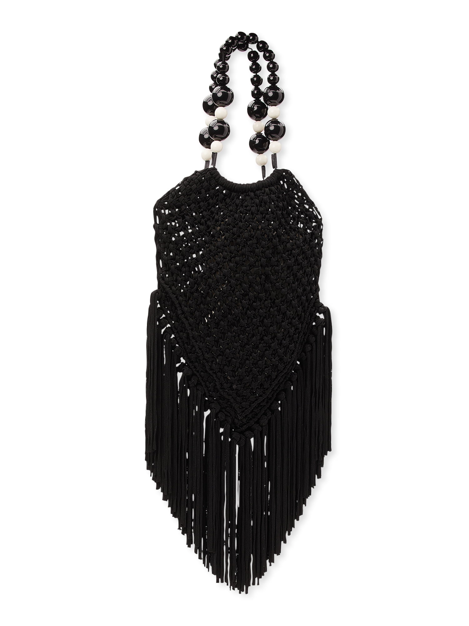 No Boundaries Women's Festival Fringe Tote Handbag, Black