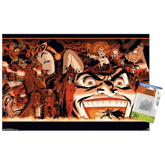 DC Comics - Batman - Villains Collage Wall Poster with Push Pins, 14.725" x 22.375"