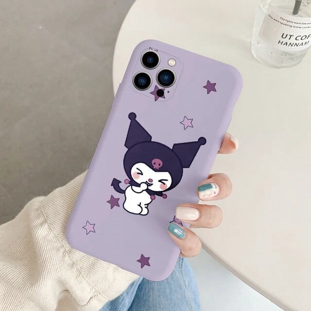 Phone Case for For Apple iphone 12 Pro Max 11 Mini Girls Anti-drop Cartoon Cinnamoroll Kuromi Hello Kitty Silicone Printed Cover ZR