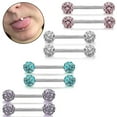 thumbnail image 2 of Huanledash Women Rhinestone Tongue Nose Nipple Ring Stud Earrings Body Piercing Jewelry, 2 of 8