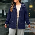 thumbnail image 4 of FNFYFH Plus Size Rain Jackets for Women Waterproof Hooded Rain Coats Softshell Hiking Jacket with Pockets, 4 of 10