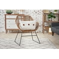 thumbnail image 2 of Cream Tone Envelope Embroidered Lumbar Accent Pillow, 14" x 22" w/ Decorative Wooden Buttons, 2 of 5