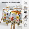 thumbnail image 6 of Modern Bohemian Floral Tablecloth Round 60 In Blue Yellow Red Flowers Washable Wrinkle Stain-Resistant Polyester Table Cloth Spring Summer Autumn Decorations For Party Picnic Dinner Indoor Outdoor, 6 of 6