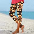 thumbnail image 2 of Idoravan Women's Pants Womens Leggings Plus Size Women's Summer High Waisted Printing Capris Matching Slim Fitting Yoga Gym Pants Multicolor XXXL, 2 of 5