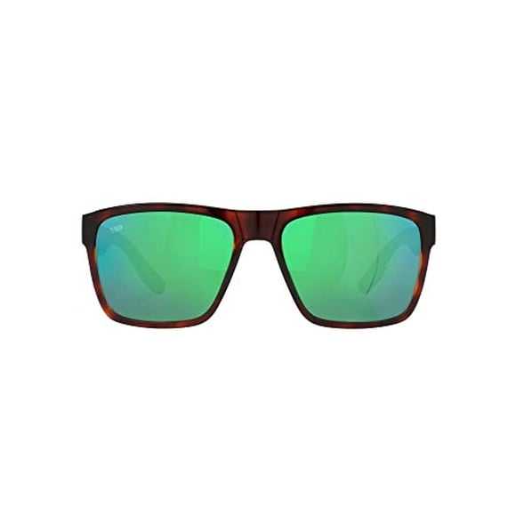Costa Del Mar Mens Paunch XL Square Sunglasses, Tortoise/Green Mirrored Polarized-580G, 59 mm