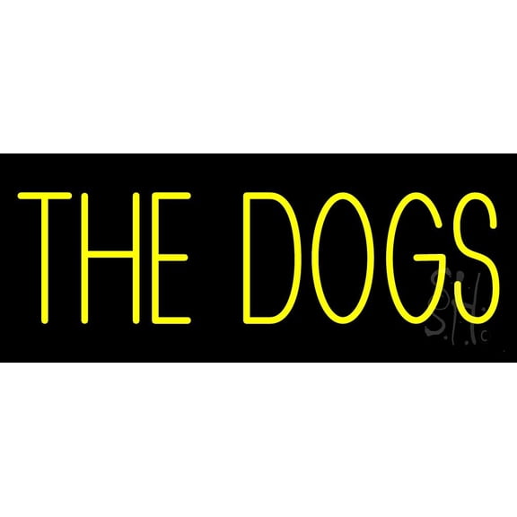 The Dog LED Neon Sign 13" Tall x 32" Wide - inches Black Square Cut Acrylic Backing, with Dimmer - Premium built indoor Sign for Club, Home décor, Event, Workshop, Storefront.