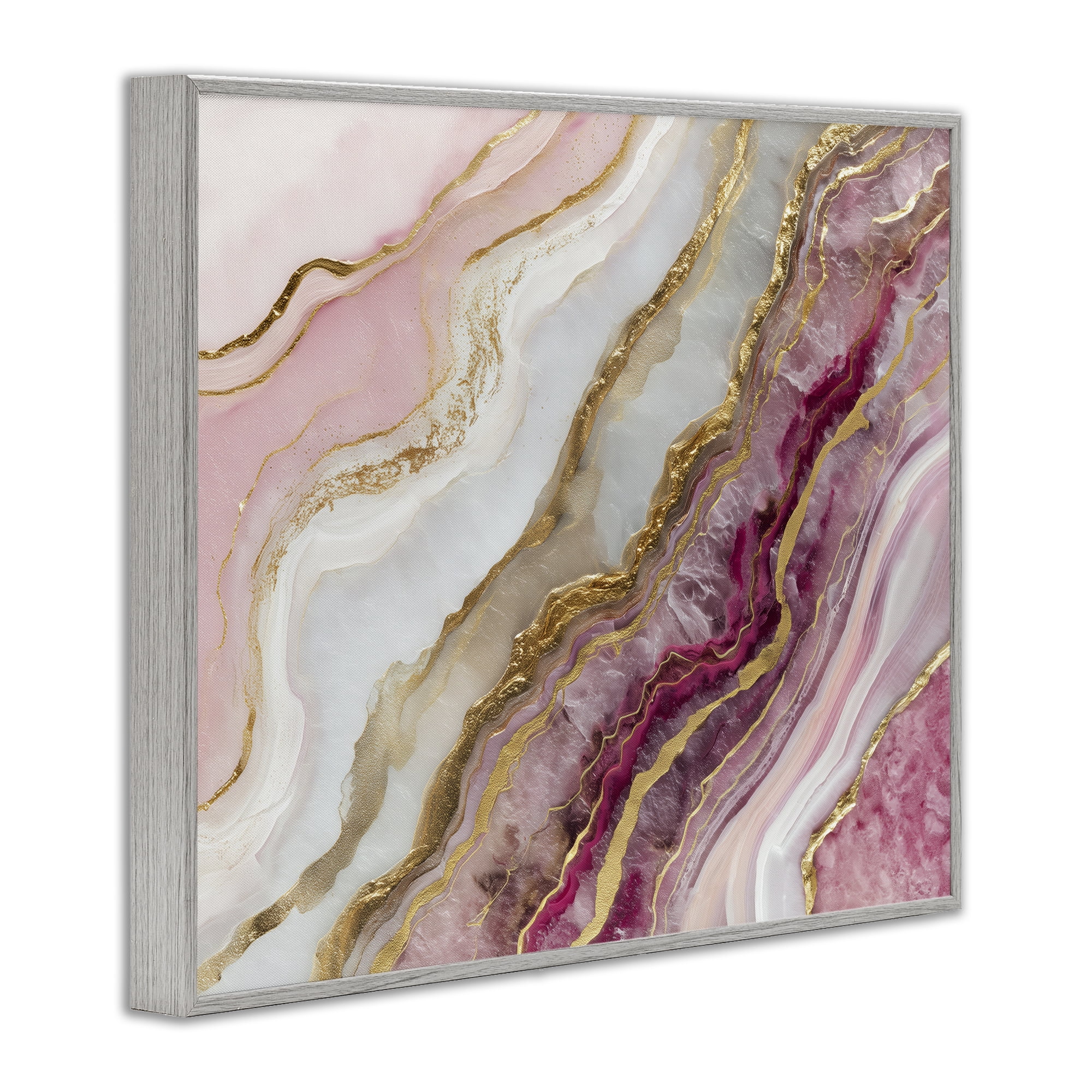 Stupell Industries Frozen Petal Stone Gray Framed Giclee Art, design by Svetlana Aleynikova