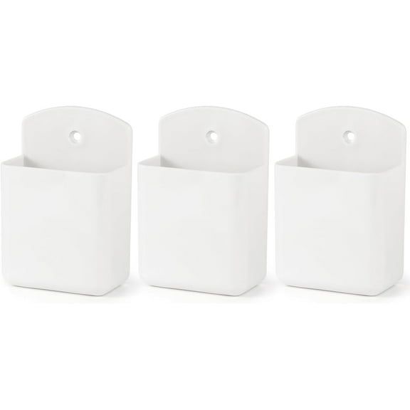 ‎TACYKIBD 3-Pcs Wall Mount Remote Control Holder TV Controller Holder Self-Adhesive Marker Holder Pen Holder Container for Home Office School (White)