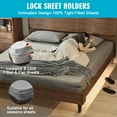 thumbnail image 2 of 4 Pack Bed Lock Sheet Holders Fit All Sheet Size,Sheet Secure Lock Fasteners With Lock Strips Heavy Duty Bed Sheet Corner Fastener Keep Sheets Firm & Tight Bed Sheet Holder Straps, 2 of 7