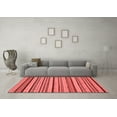 thumbnail image 3 of Ahgly Company Machine Washable Indoor Round Abstract Red Modern Area Rugs, 4' Round, 3 of 4