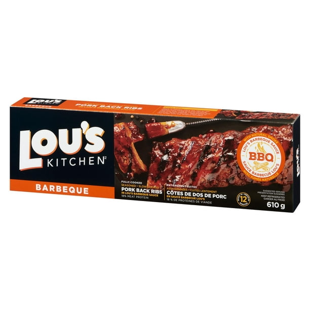 Lou's Kitchen Original BBQ Back Ribs, Natural Hardwood Smoked Pork Back Ribs