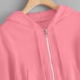 thumbnail image 5 of ClodeEU Womens Cropped Zip Up Hoodie Sweatshirts ,Long Sleeves with Drawstring Sweatshirts Tops Pink,Womens Plus S, 5 of 5