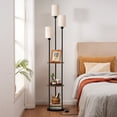 thumbnail image 5 of EDISHINE Floor Lamps with Shelf for Living Room, Tall Standing Farmhouse Floor lamp, Heavy Duty 3 Lights with Linen Shades, 5 of 6
