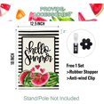 thumbnail image 4 of Hello Summer Watermelon Garden Flag Double Sided Black Stripes Watermelon Fruit Cool Summer Yard Flag Seasonal Holiday Outdoor Outside Decoration 12x18 Inch, 4 of 7