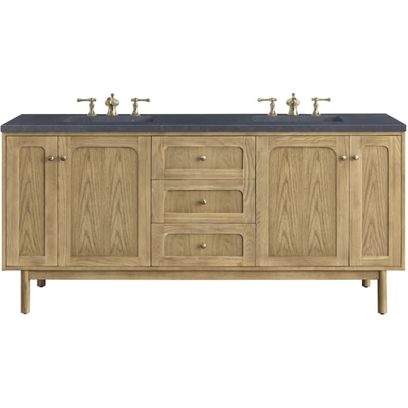 James Martin Vanities 545-V72-LNO-3CSP Laurent 72" Double Basin Poplar Wood Vanity Set -