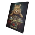 thumbnail image 4 of The Reader Fortune Teller Witching Cat With Tarots Wood Framed Canvas Wall Decor, 4 of 5