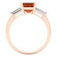 thumbnail image 4 of 1.62 ct Square Emerald Cut Simulated Red Diamond 3 Stone 18K Rose Gold Womens Engagement Ring, 4 of 5
