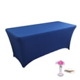 thumbnail image 1 of Mantel de licra, rectangular, ajustado, elástico, antiarrugas, para fiestas, DJ, ferias comerciales, banquetes, bodas y cócteles, 1 of 6