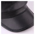 thumbnail image 4 of Solid Black Hats For Women Berets Genuine Leather Casual Newsboy Caps Men S-pring Baker Boy Cap Male Flat Hats ,Soft Feel, 4 of 6