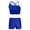 Royal Blue, variant on DPOIS Girl's Summer Active Outfit Crop Top and Athletic Shorts