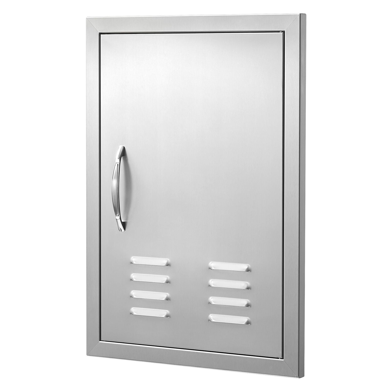 Stainless Steel BBQ Access Door 24x17 Inch with Louvred Vents, Reversible Hinge, for Outdoor Kitchen Island