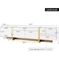 thumbnail image 2 of 74.7 Inch TV Stand with 3 Doors & 2 Drawers, White and Gold Wood Grain Entertainment Center, Modern Media Console with Soft-Close Hinges, Large Storage Cabinet for Living Room (White, 74.7 inch), 2 of 18