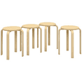 thumbnail image 1 of HOMCOM Tabourets Empilables Ensemble de 4, Tabourets Ronds Sans Dossier de 18 Pouces pour Cuisine, 1 of 10