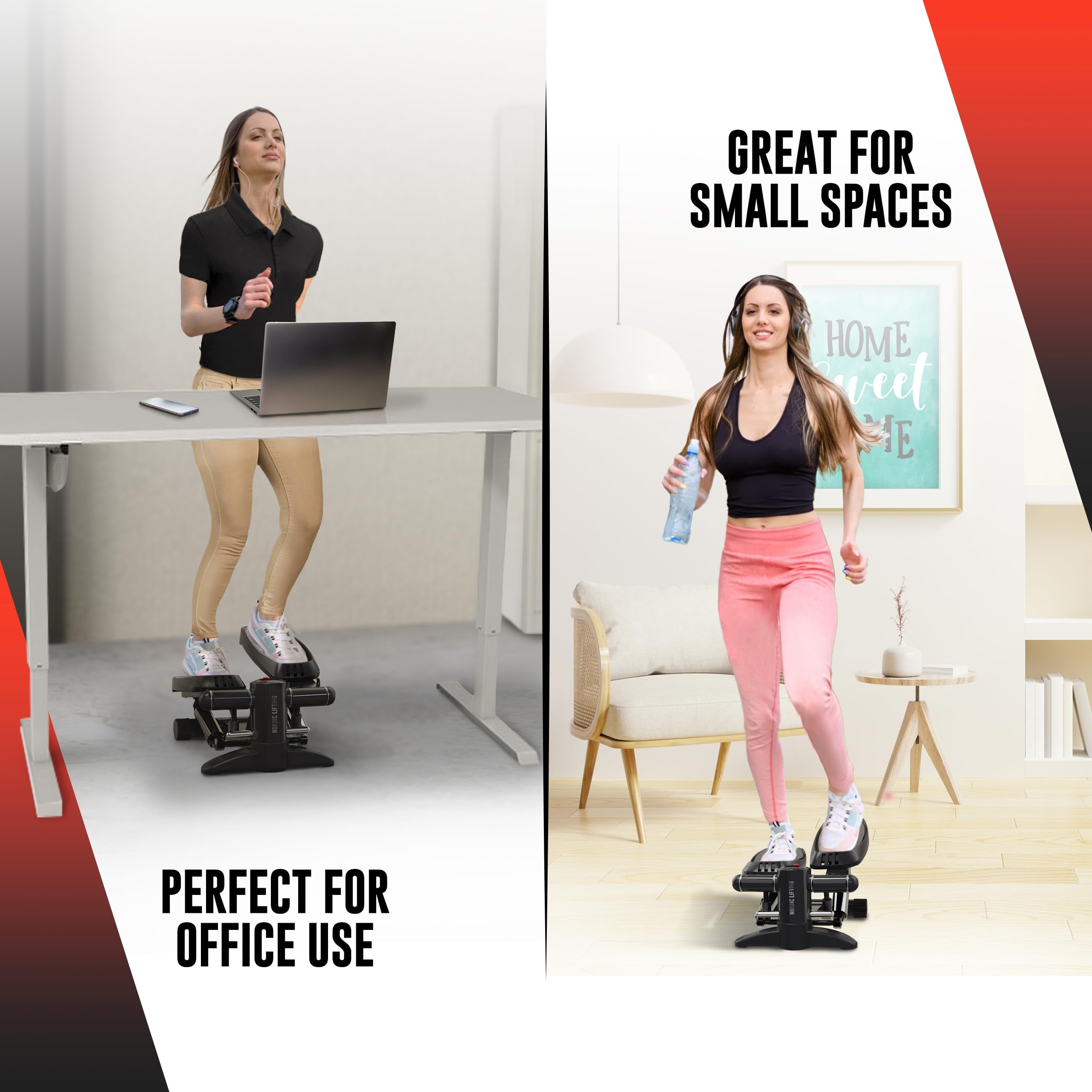 Step Machine Mini Stepper With Resistance Bands, Stair Stepper - Main Image