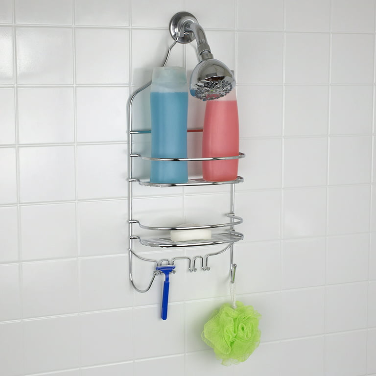 Home Basics Heavy Weight Satin Nickel Shower Caddy, SHOWER