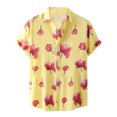 thumbnail image 1 of Hombres Casual Botones Playa Sin posicionamiento Estampado Turndown Camisa de manga corta Blusa Pompotops  oipoqjl49491, 1 of 9