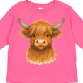 thumbnail image 4 of Inktastic Highland Cow Watercolor Illustration Boys or Girls Long Sleeve Toddler T-Shirt, 4 of 5