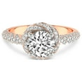 thumbnail image 5 of IGI Certified 3 Carat Round Shape Lab Grown Diamond Engagement Ring | 14K Rose Gold |Entwined Love Halo Diamond Ring | FG-VS1-VS2 Quality Friendly Diamonds, 5 of 7