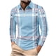 thumbnail image 2 of Blusa y camisa de manga larga con cuello vuelto para hombre, informal, con estampado, de manga larga, con solapa y media cremallera, deportiva, de poliéster., 2 of 3