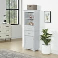 thumbnail image 3 of LoLado 60"H Freestanding Kitchen Pantry Bathroom Storage Cabinet Display Cabinet Cupboard with 2 Drawers and Open Shelves for Dining Room Bathroom Living Room, 3 of 12