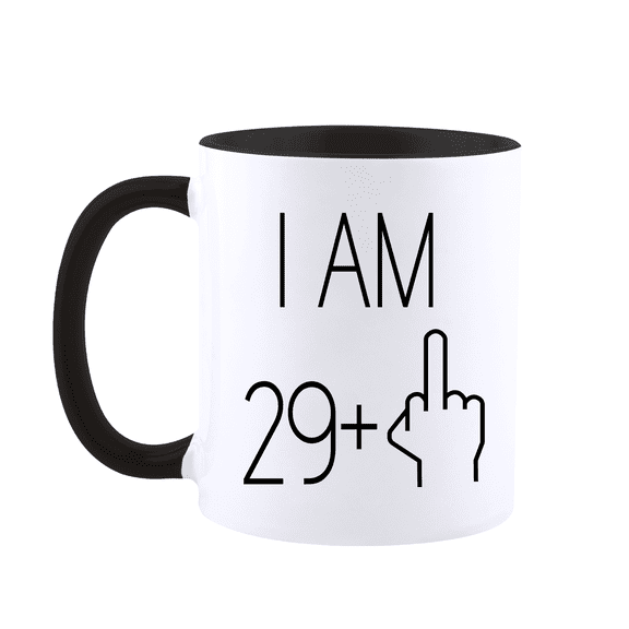 Funnil 30th Birthday Gifts Ceramic Coffee Cup for Dad Mom Friend Black