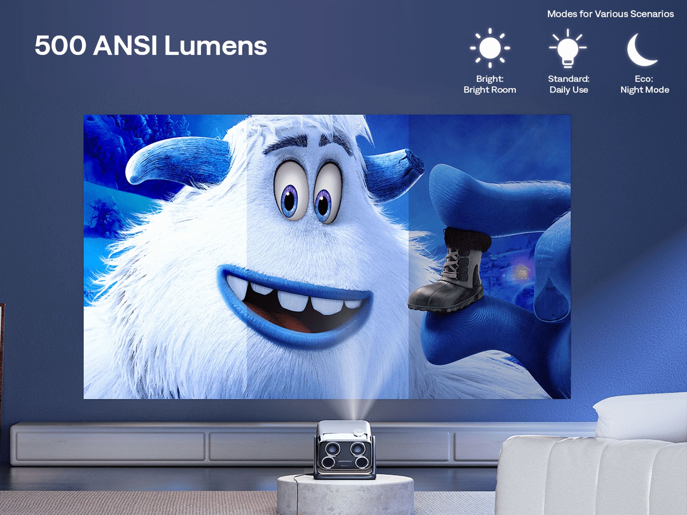 Aurzen Google TV Projector with WiFi and Bluetooth, 4K Supported Portable Proyector with Real-Time Focus & Keystone, DoIby Audio & 20W Speakers, 500 ANSI Lumens, Black