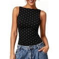 thumbnail image 3 of WEIWEN Spaghetti Strap Tank Top for Women Sleeveless Ribbed Knit Vest Shirts Slim Fit Summer Going Out Camisole Womens Tank Tops Black, M, 3 of 7