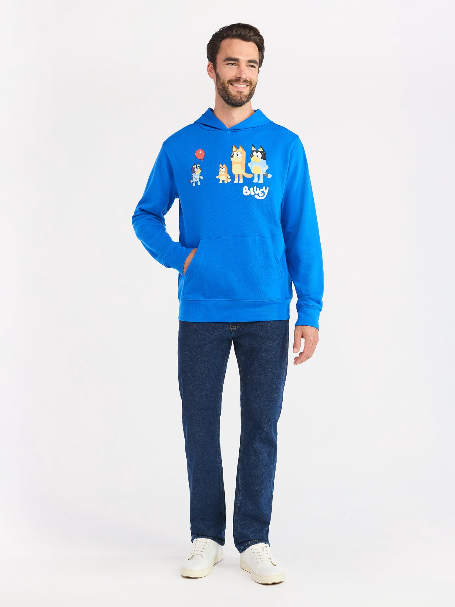 Bluey Men's and Big Men's Graphic Hoodie with Long Sleeves, Sizes XS-5XL