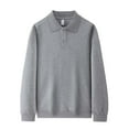 thumbnail image 1 of FAIWAD Mens Long Sleeve Shirts Casual Button Up Lapel Pullover Fall Winter Golf Work Shirts, 1 of 6