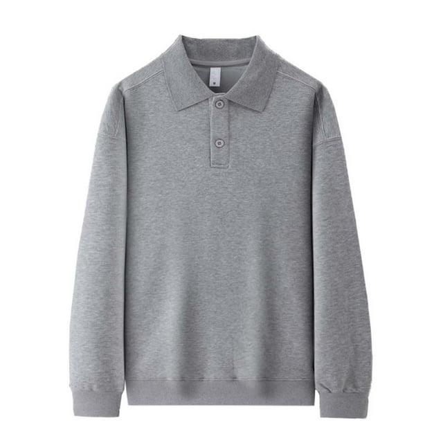 FAIWAD Mens Long Sleeve Shirts Casual Button Up Lapel Pullover Fall Winter Golf Work Shirts