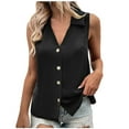 thumbnail image 2 of Hoshose Womens Summer V Neck Vest Tops Button up Sleeveless Casual Business Vest, 2 of 9