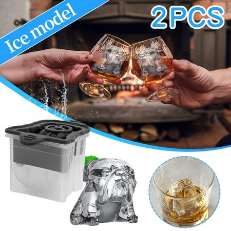 

Gallickan 2 Pcs 3D Bulldog Ice Cube Mold 3.7 Large Pug Dog Whisky Ice Cube Mold Big Dog Ice Cube Trays with Funnel for Holiday Gifts Whiskey Drinkers Home Bars Men