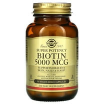 Biotin, 5,000 mcg, 50 Vegetable Capsules, Solgar
