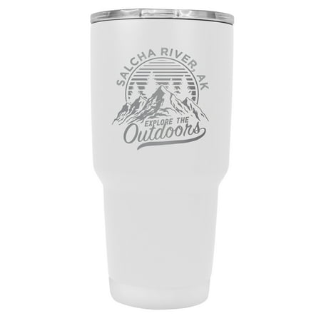 

Salcha River Alaska Souvenir Laser Engraved 24 oz Insulated Stainless Steel Tumbler White White.