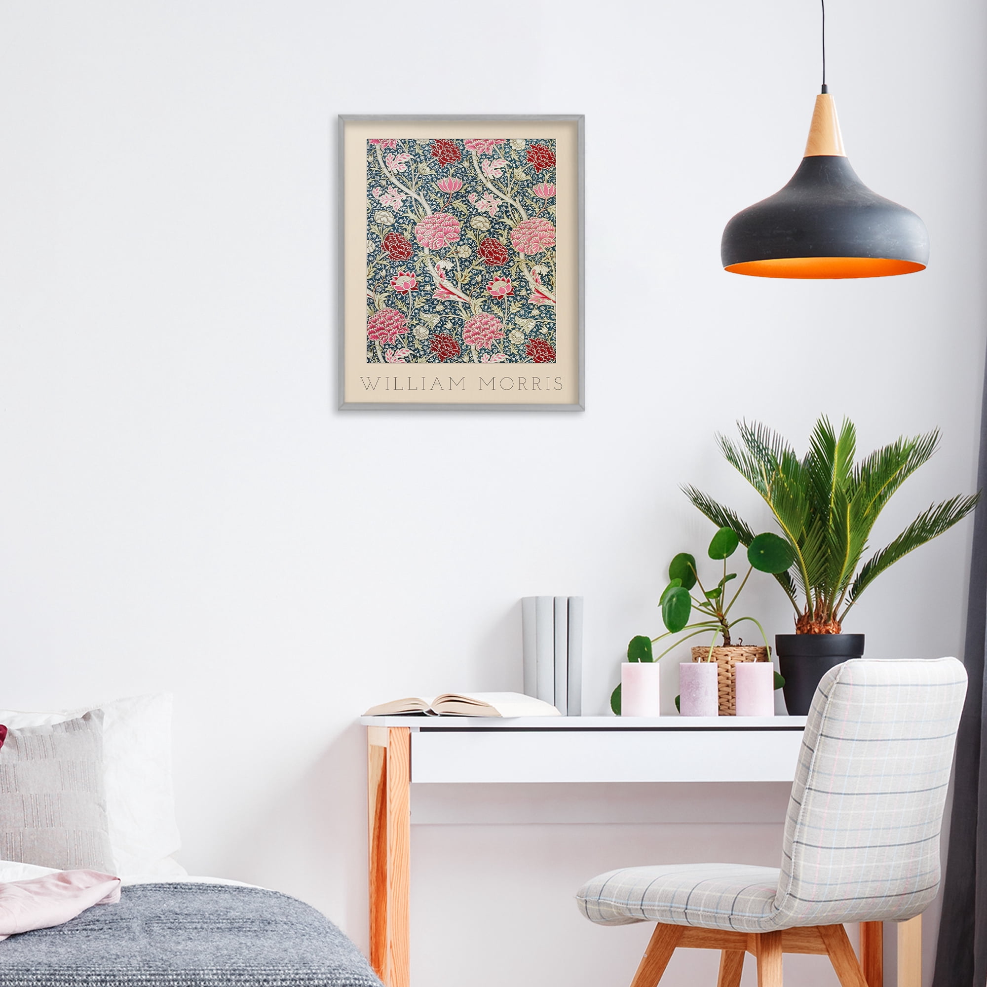 Stupell Industries Ornate Intertwined Flower Classic Gray Framed Giclee Art, design by Lil' Rue