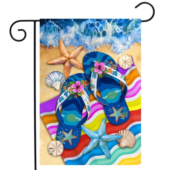 Briarwood Lane Summer Garden Flag 12x18 For Outdoor Flip Flop Haven For Summer Garden Flag Flags For Outside