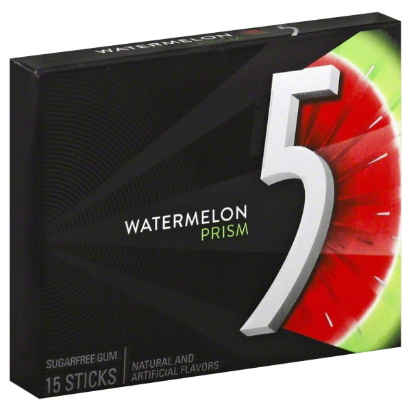 5 Gum Sugar Free Watermelon Prism Chewing Gum 15 Count Walmart Com